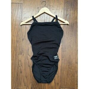 Speedo Women’s Endurance+ Flyback One-Piece Swimsuit Black/Blue Size 30 – NWT